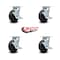 Service Caster 5 Inch Rubber on Steel Swivel Caster Set with Roller Bearings and Brakes SCC SCC-30CS520-RSR-TLB-4 - alternate 5